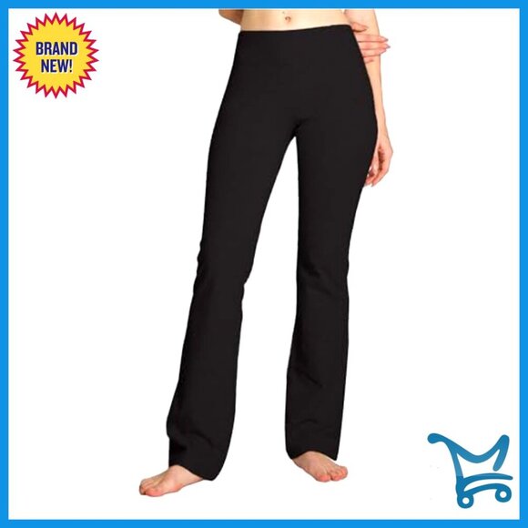 Women's Bootcut Yoga Pants Cotton Spandex Inner Pocket S-XXXL - Picture 3 of 8